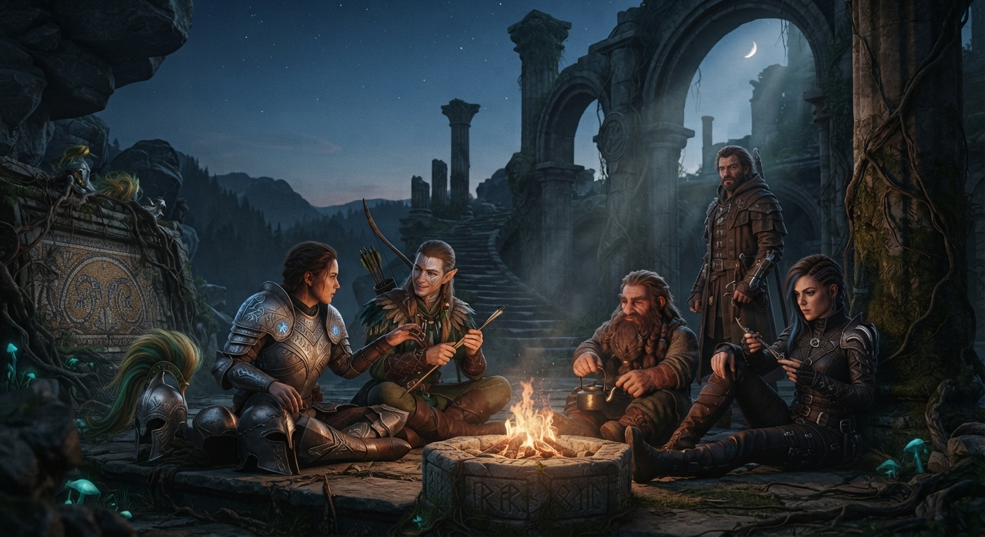 Fantasy RPG characters inspired by Dragon Age and Baldur's Gate 3